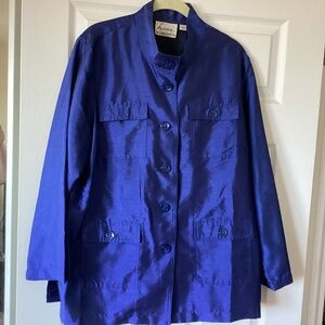 Linea By Louis Dell’Olio Long Sleeve Utility Shirt/Jacket. Large Color Blue